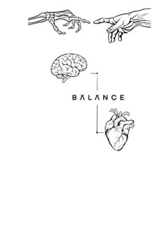 the diagram shows how to balance hands and heart