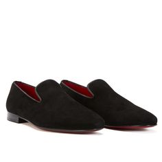 This plush black version of the timeless 'loafer' has been hand crafted from flawless suede leather, embellished with a leather insole that nods to the brand's heritage. Perfectly paired with a tailored suits, leather jackets or a tuxedo on a red carpet. Stacked heel. Leather Lining for a luxurious feel and moisture control Leather sole Tapered round toe. Slip-on style. The handmade leather outsole and insole are Made in Italy. STYLE #32399 Facebook Black, Black Suede Loafers, Slim Chinos, Italy Style, Suede Loafers, Tailored Suits, Leather Jackets, Handmade Leather, Stacked Heel