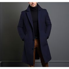 Season:Fall  Winter; Fabric:Polyester; Sleeve Length:Long Sleeve; Gender:Men's; Style:Streetwear,Fashion,Casual; Occasion:Outdoor,Going out,Daily Wear; Placket:Double Breasted; Pattern:Plain; Neckline:Lapel; Outerwear Type:Long Trench Coat,Winter Coat,Overcoat; Listing Date:09/14/2023; Bust:; Length:; Shoulder Width:; Sleeve: Formal Winter Outfits Men, Formal Winter Outfits, British Style Men, Casual Outfits Summer, Mens Casual Outfits Summer, Trench Coat Style, Graduation Outfits, Wool Trench Coat, Trench Coat Men