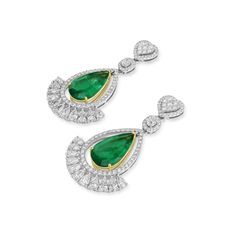 Indulge in the timeless elegance of our Emerald and White Diamond Earrings. Crafted in 18K Two Tone Gold, these exquisite earrings feature mesmerizing 9.00 carat Emerald center stones, complemented by 3.8 carats of brilliant White Diamonds. With a metal weight of 15 grams, these earrings are a true statement of sophistication and luxury. Gia Certified Luxury Diamond Earrings For Formal Occasions, Luxury Pear-shaped Diamond Earrings With Gemstones, Luxury Diamond Gemstone Earrings For Formal Occasions, Luxury Diamond Earrings With Gemstones For Formal Occasions, Luxury Pear-shaped Earrings For Formal Occasions, Luxury Pear-shaped Earrings For Formal Events, Elegant Gia Certified Drop Earrings, Luxury Gemstone Bridal Earrings For Formal Occasion, Luxury Gemstone Diamond Drop Earrings