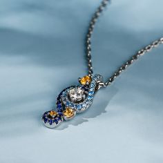 In a stunning display of style and craftsmanship, this necklace is brought to you. A combination of light blue, midnight blue, yellow gold and white stones, the necklace is a premium miniature version of Van Gogh's timeless Starry Night painting. This piece of work reminds us to trust our dreams and not believe the critics of the world. "There is always hope, even in the darkest of times." So trust your dream and let this alluring jewelry make a statement.Carat Weight: 1.457 ctStone Size: 3.5,1. Blue Multi-stone Necklaces For Anniversary, Luxury Blue Multi-stone Necklaces, Luxury Blue Multi-stone Necklace, Elegant Blue Multi-stone Necklaces, Elegant Multi-stone Blue Necklaces, Elegant Blue Multi-stone Necklace, Elegant Multi-stone Blue Necklace, There Is Always Hope, Starry Night Painting