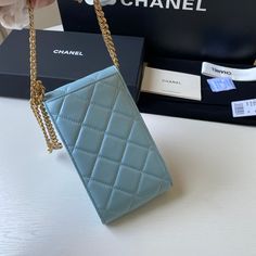 Description CC Phone Holder Blue Bag For Women 15cm/6in Rep 1:1 Size: 15 × 10 × 4 cm / 6 × 4 × 1.5in CC Sighnature Gold hardware Blue Includes dust bag. This product is of the best quality. Chanel Phone Holder, Louis Vuitton Shirt, Stylish Handbags, Evening Clutch Bag, Accessories Store, Bag For Women, Green Bag, Tote Backpack, Chanel Handbags