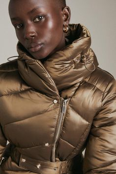 Metallic Belted Puffer Coat Jacket Collection, Puffy Jacket, Karen Millen, Fashion Face, Puffer Coat, Puffer Jacket, Click Here, Puffer, How To Find Out