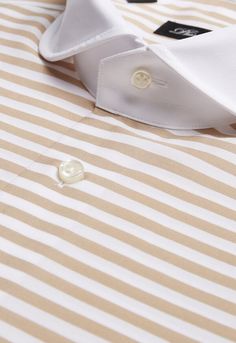 Horizontal Stripe Dress Shirt White Signature Stripes Shirt For Work, Classic White Shirt With Signature Stripes, White Shirt With Signature Stripes For Spring, Spring White Shirt With Signature Stripes, Elegant Striped Button-up Dress Shirt, Elegant Striped Shirt For Work, Elegant Top With Striped Spread Collar, Elegant Button-up Shirt With Vertical Stripes, Elegant White Shirt With Vertical Stripes