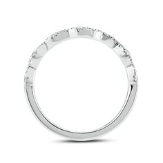 Make lifelong memories with this vintage-inspired diamond cushion-frame bridal set in white gold. Created in 10K white gold The exquisite engagement ring showcases a 1/3 ct. round diamond wrapped in a cushion-shaped frame of diamonds and intricate milgrain detailing. Along the white gold shank, multi-sized diamonds shimmer along a scalloped Art Deco design lined with intricate milgrain. A 10K rose gold detail underneath the centerpiece is a unique surprise. Seal your vows with the coordinating diamond-adorned wedding band. This bridal set captivates with 1 ct. t.w. of diamonds. Heirloom Style Diamond Stackable Silver Rings, Heirloom Silver Diamond Stackable Rings, Formal Eternity Band With Halo Setting, Cushion Cut Lab Grown Diamond In White Gold, Wedding Diamond Cut Diamond White Ring, Wedding Diamond White Diamond Cut Ring, Classic Diamond Stackable Rings With Halo Setting, Classic Stackable Rings With Halo Setting, Classic Formal Stackable Rings With Halo Design