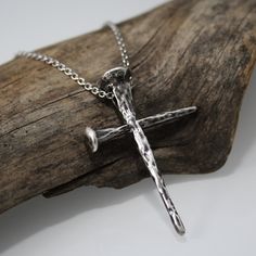 Nail cross sterling silver necklace.   The silver pendant is in three different colors : fine polished, oxidized and polished, and oxidized The chain is sterling silver with length 70cm Height of the pendant is 40mm and the width is 23mm IMPORTANT NOTE: All shipments are sent with a tracking number. Please don't forget to write also your phone number. Gift Sterling Silver Cross Necklace With Oxidized Finish, Hand Forged Silver Cross Necklace, Sterling Silver Necklace With Oxidized Cross Pendant, Sterling Silver Oxidized Cross Necklace, Gothic Sterling Silver Cross Necklace, Oxidized Sterling Silver Cross Pendant Necklace, Nail Cross Necklace, Sterling Silver Oxidized Crucifix Necklace, Sterling Silver Cross Amulet