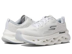 SKECHERS Go Run Glide Step Hyper Burst - Men's Shoes : White : This sporty pair of SKECHERS Go Run Glide Step Hyper Burst sneakers are styled with a comfortable air cooled insole that make them perfect for hitting the gym in. Traditional lace-up closure for adjustable fit. Classic SKECHERS logo hits throughout. Textile and synthetic upper. Plush padded tongue and collar. Bumper toe. Round-toe silhouette. Easy pull-tab at heel. Textile lining and insole. Synthetic outsole. Imported. Measurements: Dynamic Lace-up Walking Shoes With Air Cushioning, Dynamic Lace-up Sports Sneakers, White Lace-up Sneakers For Gym, Comfortable High-top Running Shoes With Air Cushioning, Sporty Lace-up Sneakers With Air Max Cushioning, Sporty Low-top Sneakers With Air Cushioning, Sporty Lace-up Sneakers With Air Cushioning, Comfortable Lace-up Running Shoes With Air Cushioning, Dynamic Lace-up Sneakers For Gym