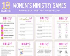 Womens Ministry Games Women Ministry Bingo Womens Retreat Games Bible Games Bible Study Games Bible Games for Adults Printable - Etsy Womens Bible Study Games, Bible Bingo For Adults, Ladies Bible Study Games, Bible Study Games For Women, Womens Ministry Events Ladies' Night Fun Games, Christian Games For Women, Games For Ladies Ministry, Games For Womens Ministry Ladies Night, Womens Retreat Ideas