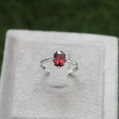 * Material: 925 Sterling Silver * DETAILS ✥ Handmade Ring ✥ - Center Stone: Natural Garnet - Center Stone Size: 6X8 MM - Center Stone Shape: Oval  - Band Color: Silver Shiny ✥ O T H E R ∙ I N F O R M A T I ON ✥ ♦ Your item will be nicely packed to gift in elegant jewelry boxes. ♦ Custom Order We can make custom rings in almost any shape and style. If you want a specific model, please send us a clear picture and we will do our best. ♦ Delivery All Item will be Shipped within 3 to 5 Days after pay Vintage Garnet Ring, Wedding Ring Oval, Gemstone Wedding Ring, Garnet Ring Vintage, Garnet Ring Silver, Gemstone Wedding Rings, Gemstone Wedding, Red Gemstones, Garnet Ring