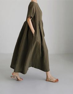 Moongor Loose Cotton Linen Short Sleeve Maxi Dress Fall2024 Outfits, Everyday Mom Style, Short Sleeve Maxi Dress, Maxi Dress Collection, Linen Short Sleeve, Fun Outfits, Fashion Moodboard, Short Sleeve Maxi Dresses, Linen Short