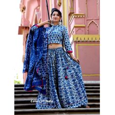 Cotton lehenga for Women , Navratri Chaniya Choli  , Cotton dresses for Women , Summer skirt  , FREE  SHIPPING  This is a beautiful  100 % cotton  Bagru Printed  designer top  and skirt  with mul mul  dupatta  Bagru print is a form of hand block printing done by natural colours . This particular art of printing employs wooden or metal blocks to print designs and patterns on fabrics by hand . MATERIAL  : 100 % Cotton  MEASUREMENTS : Tops - 34 Inches to  46 Inches   ( You can choose the chest size Chaniya Choli Cotton, Indian Crop Tops, Cotton Dresses For Women, Lehenga For Women, Chaniya Choli Designs, Choli For Women, Cotton Lehenga, Navratri Chaniya Choli, Bagru Print