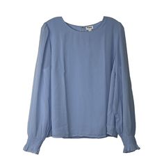 Madewell Long Sleeve Top Smocked Cuffs Womens Blouse Chiffon Drapey Blue * Size Large. * Item By199. * New Item! * Lined. * Polyester. * Machine Wash. * Please Check Photos For Measurements To Assist With Fit. Feel Free To Send Questions. Always Packaged With Care. Expect Speedy Delivery! Blue Blouse With Smocked Cuffs For Daywear, Blue Long Sleeve Smocked Top For Spring, Blue Tops With Gathered Sleeves For Work, Blue Blouse With Elastic Sleeves For Summer, Blue Summer Blouse With Elastic Sleeves, Summer Blue Blouse With Elastic Sleeves, Blue Top With Gathered Sleeves For Work, Casual Smocked Top With Smocked Cuffs For Workwear, Blue Tops With Blouson Sleeves For Daywear