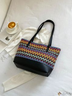 Bird in Bag - Stylish Multicolored Striped Woven Shoulder Bag - Ideal for the Beach, Womens Casual Attire Multicolor Large Capacity Satchel For Beach, Casual Multicolor Beach Satchel, Casual Multicolor Satchel For Beach, Casual Multicolor Bucket Shoulder Bag, Colorful Casual Shoulder Beach Bag, Casual Multicolor Large Capacity Satchel, Casual Multicolor Double Handle Shoulder Bag, Casual Multicolor Satchel For Shopping, Colorful Casual Beach Bag For Daily Use