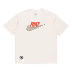 White Breathable T-shirt With Relaxed Fit, White Breathable Relaxed Fit T-shirt, Sporty White Breathable T-shirt, Breathable Tops For Streetwear And Sports Season, White Breathable Sportswear T-shirt, White Logo Print T-shirt For Sports Season, White Athleisure T-shirt With Logo Print, White Athleisure T-shirt For Sports Season, White Breathable Athleisure T-shirt