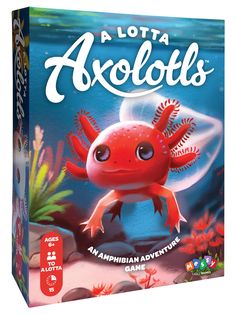 a game box with an image of a red axolots on the front and bottom