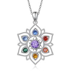 PRICES MAY VARY. 7 Chakra Necklace-The 7 chakras (7 colors stones) represent the flow of energy in your body from crown, third eye, throat, heart, solar plexus, sacral, root.The chakra necklace can reduce stress, fear, anger, resentment and other negative emotions.You will have the inner cosmic power and healing power that can help you increase vitality and support you to get everything you need. Lotus Pendant Necklace-Lotus is a symbol of spiritual awakening, a power to purify your body and for Women Spiritual, Flower Rainbow, Lotus Flower Necklace, Yoga Chakra, Energy Balance, Chakra Energy, Lotus Pendant, Chakra Pendant, Chakra Necklace