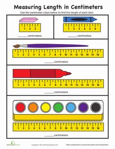 measuring length in centimeters worksheet with markers and crayons on the ruler