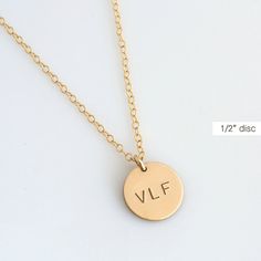 Gold Disc Necklace Monogram Necklace Gold Hand Stamped Gold Engraved Round Disc Charm Necklace, Gold Minimalist Engraved Coin Necklace, Personalized Circular Gold Jewelry, Personalized Gold Circle Jewelry Gift, Personalized Circular Gold Jewelry Gift, Personalized Gold Medallion Necklace, Personalized Gift Gold Circle Jewelry, Gold Stamped Initial Pendant Necklace, Gold Charm Necklace With Engraving Option