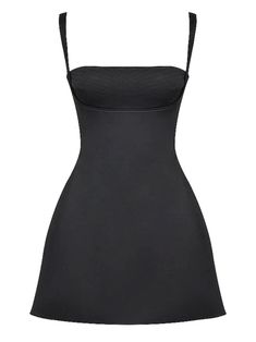 a women's black dress with straps on the front and back, it is made from