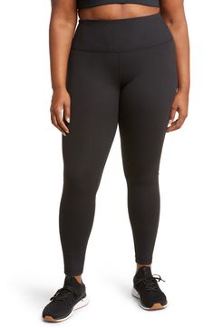 Built from moisture-wicking fabric and fitted with a no-slip waistband, these stretchy, figure-sculpting leggings keep you cool as your workout warms up. 28 1/2" inseam; 9" leg opening; 9 1/2" front rise; 12 1/2" back rise (size Medium) 88% Polyester, 12% Spandex Machine wash, tumble dry Imported Elastic waistband with hidden pocket Brushed, moisture-wicking fabric dries quickly to keep you cool and comfortable Sporty Moisture-wicking Tight Tights, Go-dry Tight Sportswear Tights, Sporty Tight Moisture-wicking Tights, Go-dry Stretch Sports Tights, Sports Stretch Tights With Go-dry Technology, Go-dry Stretch Tights For Sports, Moisture-wicking Elastane Tights For Sportswear, Athleisure Compression Tights With Go-dry, Compression Go-dry Tights For Athleisure