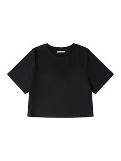 This is vanone atelier’s crop t-shirt is made from premium combed cotton, offering a high-density fabric that maintains its shape despite its lightweight feel. Ideal for the hot summer months, it drapes smoothly over the body, providing a relaxed fit that doesn’t add bulk to your silhouette. Versatile for styling, it can be worn on its own with various pants or layered under light shirts or cardigans for different looks.- Ideal for daily wear- Can be paired with different bottoms to create various looks- A basic item that complements any outfit well Basic Boxy Fit Cropped Shirt With Short Sleeves, Black Relaxed Fit Cropped Shirt With Short Sleeves, Basic Black Cropped Shirt With Short Sleeves, Black Relaxed Fit Short Sleeve Cropped Shirt, Black Cropped Cotton Shirt With Short Sleeves, Everyday Cropped Graphic Tee, Black Cotton Crop Top With Short Sleeves, Black Cotton Cropped Shirt With Short Sleeves, Black Boxy Fit Crop Top With Short Sleeves