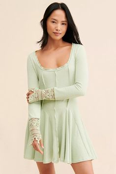 Little Love Thermal Mini Dress | Free People Cute Mini Dress Long Sleeve, Free People Bridesmaid Dress, Fashioj Casual Dresses, Affordable Romantic Mini Dress For Daytime, Free People Endless Summer Dress, Free People Delilah Dress, Free People High Neck Dress, Free People Cross Of Sunlight Mini, Boho Mini Dress Free People