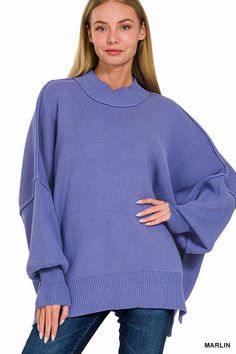 This oversized knit sweater is a fall and winter dream! With cozy ribbed material, exposed seams, and long length, she's ideal for styling up with skinnies and booties, or dressing down at home with leggings and fuzzy slippers! 56% Cotton 38% Acrylic 6% Nylon SIZING: Model is 5'4" wears a size 5 and is modeling the size S/M S/M 4-8 L/XL 10-14 X-Large 16-18 MEASUREMENTS: SIZE BUST SLEEVE FRONT RISE Small 64" 31" 28" Medium 66" 31.5" 28.5" Large 68" 32" 29" X-Large 70" 32.5" 29.5" **measurements may vary by 1/2" Ships from Utah within 1-3 business days of order being placed. Limited stock based on vendor availability. Winter Dream, Oversized Knit Sweater, Fuzzy Slippers, Sweater Fits, Mock Neckline, Ribbed Knit Sweater, Oversized Sweater, Fall And Winter, Long Length