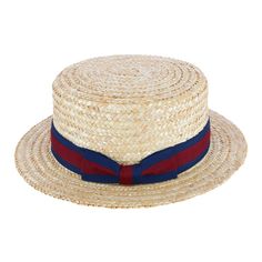 The straw boater hat is a piece of classic American history that was commonly worn at sailing or boating events. Wear this hat for the 4th of July, your next parade, or a day on the lake. It can also put the finishing touch on your 1920s costume. Whether for costume or fashion, this quality straw hat is sure to be a hit. The thick elastic sweatband makes for a comfortable fit and will keep you dry while you wear this stylish hat to parades, performances, and parties. Made of 100% Straw Adjustable Brimmed Retro Boater Hat, Retro Adjustable Brimmed Boater Hat, Vintage Hat Bands For Beach With Flat Crown, Adjustable Brimmed Hat For Boating, Adjustable Short Brim Hat For Boating, Vintage Adjustable Boater Hat With Flat Crown, Vintage Hat Bands With Flat Crown For Summer, Retro Adjustable Boater Hat For Kentucky Derby, Day On The Lake