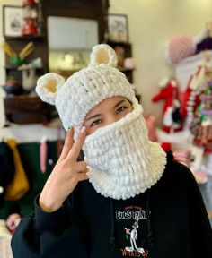 "Product Details; Teddy Bear Balaclava Beanie -Our mask is all hand knitted. This balaclava has 2 sizes ; for daily use  and for with helmet use.  All Designs are unisex We have offered 48 colors optioned. Please write the color code when you place order. -Free Shipping to Worldwide ✈️ -İt is completely hand knitted  -İt is knitted high quality  acrylic  yarn 🧶 -Some of our products are ready to ship and ship within 1-2 days. Some are made to order and will be ready to ship in 1-2 weeks at the latest. -You can customize pattern,color and size of our  all products as you wish. Please contact us via message for any all your requests.  SİZE AND FİT I made it according to the standard hat size but since it's crocheted flexible so it can fit more than one size.  If you have any further questio Casual Acrylic Balaclava For Winter, Casual Winter Acrylic Balaclava, Acrylic Balaclava Beanie For Winter, Winter Acrylic Balaclava Beanie, Acrylic Winter Balaclava Beanie, Warm Acrylic Balaclava For Winter, Casual White Beanie Balaclava, Cozy Knit Balaclava For Winter, Knitted Balaclava For Winter