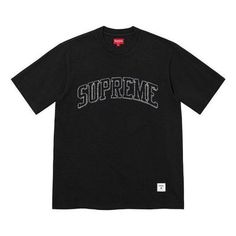 Supreme Sketch Embroidered S/S T-Shirt 'Black White' SUP-SS23-013 Crew Neck T-shirt With Embroidered Logo For Streetwear, Black Cotton T-shirt With Embroidered Logo, Black Embroidered Graphic Tee, Short Sleeve T-shirt With Letter Embroidery For Streetwear, Graphic Tee T-shirt With Embroidered Logo For Streetwear, College Crew Neck T-shirt With Embroidered Logo, Graphic Tee With Embroidered Logo For Streetwear, Streetwear Graphic Tee With Embroidered Logo, Embroidered Relaxed Fit T-shirt For Streetwear