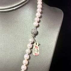 Fine Quality Japanese Akoya Pearl Necklace with Diamond Clasp 21.5" 18k White Gold 8.5 mm Certified $4,950 311036 This is a Unique Custom Made Glamorous Piece of Jewelry! Nothing says, “I Love you” more than Diamonds and Pearls! This Akoya pearl and diamond necklace has been Certified, Inspected, and Appraised by Gemological Appraisal Laboratory Gemological Appraisal Laboratory of America is a proud member of: - GIA Alumni Association - National Association of Jewelry Appraisers - International Consortium Gem-Testing Laboratories - Gemological Association of Great Britain TRUSTED SELLER SINCE 2002 PLEASE SEE OUR HUNDREDS OF POSITIVE FEEDBACKS FROM OUR CLIENTS ALL CERTIFICATIONS ARE DONE ACCORDING TO GIA STANDARDS PLEASE SEE ATTACHED CERTIFICATE AND APPRAISAL FOR DETAILS FREE PRIORITY SHIPP Formal Engraved Custom Necklace In Fine Jewelry Style, Formal Engraved Fine Jewelry Necklace, Formal Fine Jewelry Custom Engraved Necklace, Elegant Engraved Custom Necklace For Formal Occasions, Elegant Engraved Custom Necklace For Formal Events, Elegant Formal Custom Engraved Necklace, Exquisite Round Pearl Necklace For Anniversary, Classic Pearl Necklace With Diamond Accents For Gift, Classic Pearl Necklace With Diamond Accents As A Gift