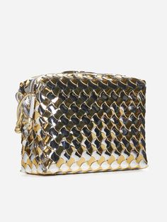 100% Lambskin Luxury Top Handle Pouch, Luxury Pouch With Detachable Strap, Luxury Box Bag With Detachable Strap In Pouch Shape, Luxury Crossbody Pouch For Shopping, Luxury Clutch Pouch For Shopping, Luxury Shopping Clutch Pouch, Luxury Rectangular Bucket Bag For Party, Luxury Tote Pouch With Detachable Strap, Designer Gold Rectangular Bucket Bag