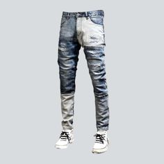 Welcome to our 2023 Autumn Collection of mid-rise men's edgy jeans perfect for those who won't settle for the ordinary! Crafted with trend and comfort in mind. these jeans bring together streetwear-style. pieced-together details. a retro vibe. and lasting quality.Why It's A Must-HaveWhether you're looking for an laid-back streetwear look or just a comfy pair of jeans. our mid-waist jeans are perfect for any occasion. The versatile design and lightweight construction make them a wardrobe staple. Slim Fit Straight Leg Streetwear Pants, Slim Fit Straight Leg Pants For Streetwear, Slim Fit Straight Leg Bottoms For Streetwear, Urban Slim Fit Pants For Streetwear, Urban Style Ripped Denim Jeans, Ripped Dark Wash Jeans For Streetwear, Urban Ripped Denim Jeans, Urban Slim Fit Bottoms For Streetwear, Urban Style Ripped Jeans