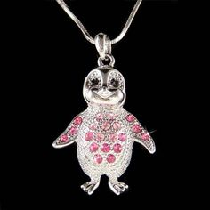 PERFECT GIFT FOR Penguin lovers!!!You are getting a very cute Baby Emperor Penguin Pendant with Swarovski crystals. It comes with a FREE 18" inch (45cm) silver plated rhodium finish snake chain necklace with lobster clasp. Pendant size is 1" wide X 1 5/8" high (25mm X 41mm)Crystal Color: Light Rose, Jet Black, Rose===================Prices are in US$.For shipping policies and other important information, click on “profile” on the right.See an item that you like but has already been sold? Contact Pink Rhinestone Jewelry For Gifts, Rhinestone Necklaces As Valentine's Day Gift, Rhinestone Necklaces For Valentine's Day Gift, Christmas Crystal Necklace Gift, Pink Bling Necklace For Gift, Christmas Gift Crystal Necklace, Personalized Pink Jewelry For Christmas, Valentine's Day Gift Necklaces With Rhinestones, Valentine's Day Gift Necklace With Rhinestones