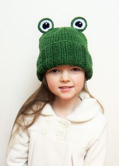 "Knit FROG beanie. Choose the size and color using drop down menu. Available sizes: -Baby 6-12m/16-19\" (41-47cm) -Toddler 1-3y/18-20\" (46-50cm) -Child 3-10y/19-21\" (49-52cm) -Teens 20.5-22\" (52-55cm) -Adult Small 21-22\" (53-56cm) -Adult Large 23-24\" (58-61cm) Available colors: -01 Apple Green -02 Green (featured) -03 Blue -04 Yellow -05 Pink -06 Red You can add a Fleece band lining inside this hat. Add to cart: https://www.etsy.com/listing/1544868515/add-on-listing-fleece-lining This hat i Quirky One Size Winter Hats, Quirky Winter Hats One Size Fits Most, Quirky One Size Fits Most Winter Hats, Quirky Winter Hats, One Size Fits Most, Fun Winter Brimmed Hats, Whimsical Winter Hats Adjustable, Whimsical Winter Hats Adjustable Fit, Quirky Winter Hat, One Size Fits Most, Whimsical Winter Hats With Adjustable Fit