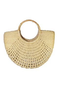 Water Hyacinth Beach Bag Beachy Sand-colored Straw Bag, Beachy Sand-colored Beach Bag With Braided Handles, Beach Season Beige Crochet Bag, Beige Crochet Beach Bag For Beach Season, Beige Crochet Bag For Beach, Beach Shoulder Bag With Open Weave In Natural Color, Lightweight Beachy Shoulder Bag For Vacation, Beach Tote Shoulder Bag With Open Weave, Beachy Natural Colored Bags For Vacation