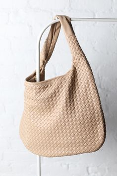 Laverne Woven Hobo Bag - Natural Chic Beige Woven Leather Bucket Bag, Chic Woven Hobo Bag With Double Handle, Elegant Beige Hobo Bag With Braided Handles, Chic Shoulder Bag With Interwoven Design And Double Handle, Chic Shoulder Bag With Interwoven Design For Travel, Everyday Double Handle Shoulder Bag With Interwoven Design, Everyday Shoulder Bag With Double Handle And Interwoven Design, Everyday Shoulder Bag With Interwoven Design And Double Handle, Chic Woven Leather Hobo Bag