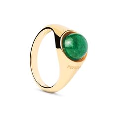 Command attention with a single accessory when you wear this green aventurine ring from PDPAOLA™ at Zales. Sterling silver with 18K gold plate The 8.0mm round green aventurine cabochon solitaire is the focal point of this design Polished tapered shank for comfortable wear Available in select sizes only ICONS collection from PDPAOLA™ Aventurine Ring, Green Aventurine, Solitaire Ring, Surfboard, Focal Point, Sterling Silver Rings, 18k Gold, Gold Plate, Sterling Silver