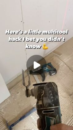 a person is holding a drill in their hand with the words here's a little multitool hack i bet you didn't know