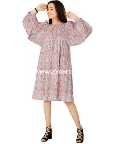 "Women's Designer Indian Ethnic Wear Cotton Hand Block Print Dress you can also wear as One Piece Perfect summer dress for any occasion, ideal with flip flops for the beach club, perfect for simply lounging, morning ventures to the market, and easily dressed up with pretty flats and accessories for evening. Length :- 40\"Inches (100 cm) Every Dress can be made customized to your desires. We can also make any size required, including plus sizes. Take a look at our other listing and find amazing more products . We do accept wholesale & custom orders .  Shipping : - We ship all items with FedEx, DHL, Aramex or India Post. ---------------------------------------------------------------------------------------------- Payment : - We accept payment through PayPal only." Floral Kurtis, Summer Casual Dress, Pretty Flats, Cotton Short Dresses, Short Tunic, Hand Block Print, Dress Boho, Indian Cotton, Indian Ethnic Wear