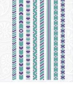 a cross stitch pattern with purple and green stripes