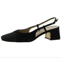 Nwt Sam Edelman Women's Black Tarra Cut Out Slingback Heels, Size 5 Buckle Closure, Block Heel, Square Toe, New In Box & Dust Bags Gold Strappy Heels, Heels Collection, Oxford Heels, Slingback Heels, Slingback Heel, Suede Pumps, Sam Edelman Shoes, Suede Heels, Black Pumps