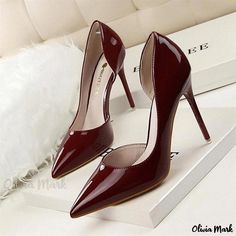 Olivia Mark - Chic and Sleek Stilettos for Women Sepatu Pump, Hak Tinggi, Summer High Heels, Office Shoes Women, Basic Heels, Party Pumps, Womens Stilettos, Patent Shoes, Super High Heels