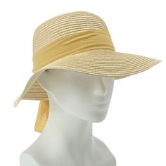 This Muse Royale sunhat in a tan and gold color palette will be a great add to your wardrobe this season. It features a removable chiffon band that allows you to change up your look and a brim that will help shade your eyes from the sun. Lightweight and easy to pack this hat is sure to be a new favorite this upcoming season. Lightweight Solid Color Sun Hat For Summer, Lightweight Solid Color Summer Sun Hat, Elegant Beige Visor Sun Hat, Elegant Spring Visor Sun Hat, Summer Wide Brim Sun Hat One Size, Lightweight Summer Visor Hat, Lightweight Beach Visor Hat, Elegant Summer Visor Hat, Adjustable Upf 50+ Sun Hat For Day Out