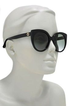 The glasses ship insured Priority Mail. These guaranteed authentic, NWT GUCCI Shiny Black Cat Eye Sunglasses, style #GG0325S, color code 001, have a 55mm lens width, 21mm bridge width, and a 145mm temple length. The sunglasses have a round cat eye shiny black frame. The lenses are Smoke (grey) gradient, UV protection with a Category 3 Filter. The sunglasses have the iconic interlocking gold double G logo at the temples. The glasses were made in Italy and are embossed with GUCCI MADE IN ITALY CE Designer Gucci Cat Eye Sunglasses, Gucci Designer Cat Eye Sunglasses With Mirrored Lenses, Designer Gucci Cat Eye Sunglasses With Mirrored Lenses, Gucci Designer Cat Eye Sunglasses With Uv Protection, Designer Gucci Cat Eye Sunglasses With Uv Protection, Gucci Designer Cat Eye Sunglasses With Gradient Lenses, Classic Gucci Cat Eye Sunglasses, Designer Polarized Cat Eye Sunglasses, Designer Cat Eye Sunglasses With Polarized Lenses