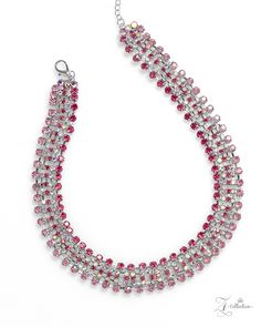 Flirtatious 2023 Zi Collection Necklace - Paparazzi Accessories- lightbox - CarasShop.com - $5 Jewelry by Cara Jewels Pink Crystal Rhinestone Necklace, Glamorous Pink Necklace For Party, Pink Crystal Necklace With Rhinestones, Pink Rhinestone Necklace For Party, Pink Crystal Jewelry For Evening, Dazzling Sparkling Pink Jewelry, Pink Crystal Rhinestone Necklace In Glamorous Style, Pink Crystal Jewelry With Sparkling Stones, Pink Crystal-embellished Jewelry For Party