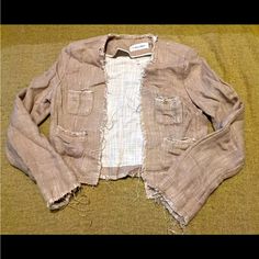 Nwot Calvin Klein Collarless Short Jacket In Tan Beige Linen Look Rough Edges Light Shoulder Pads Size 6 Petite Calvin Klein Beige Outerwear For Spring, Calvin Klein Beige Spring Outerwear, Casual Calvin Klein Blazer For Spring, Calvin Klein Casual Spring Blazer, Casual Calvin Klein Spring Blazer, Calvin Klein Cotton Outerwear For Fall, Jacket Beige, Short Jacket, Womens Calvin Klein