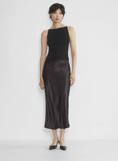 Water Footprint, Satin Slip Skirt, Satin Maxi Skirt, Satin Midi Skirt, Slip Skirt, Satin Maxi, Iconic Style, Black Midi Skirt, Spring Vibes