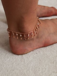 "Color: silver Material: 925 Sterling Silver Weight:2.75 grams height : 1.5cm bracelet length: 22cm 5 cm extension (27cm) Delicate ankle bracelet, rosegold anklet, 8.5 + 1.5\" adjustable chain extender. Please make sure this size fits your ankle. If you need a different length, simply indicate your desired length in the note box at checkout, and we'll gladly make it for you All items are packed in an elegant jewelry box and ready to give as a gift. If you would like us to send the jewelry direct Elegant Cubic Zirconia Anklets, Dainty Anklets With Adjustable Chain For Gift, Dainty Anklets With Adjustable Chain As Gift, Silver Cubic Zirconia Anklets For Gift, Silver Cubic Zirconia Anklets As Gift, Adjustable Cubic Zirconia Anklets For Gift, Dangle Anklets For Parties, Rose Gold Anklets For Party, Dangle Anklets With Adjustable Chain As Gift