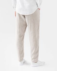 Summer outfits made easy. Our linen pants TRUCKEE with cargo pockets and elasticated waist adjustable by drawstrings are a starting piece that helps create the best summer outfits. Style it with a loose fit linen shirt, a tucked in t-shirt, cozy it up adding a sweater – all is possible. Linen pants come in three colors – white, natural mélange, cinnamon – the more colors you have, the more styling possibilities you unlock. • Elasticated waist with drawstrings • Cargo pockets Please note that due Linen Pants Men, Best Summer Outfits, Linen Curtain Panels, Mens Linen Pants, Wrinkled Clothes, Linen Men, Cool Summer Outfits, The Best Summer, Mens Linen